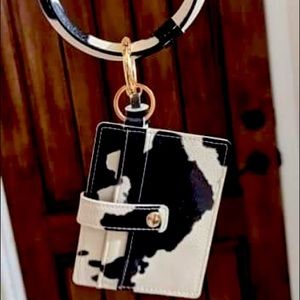 Cow print Bangle ID wristlet